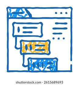 stages of communiction operator of call center doodle icon sketch vector. stages of communiction operator of call center sign. isolated symbol illustration