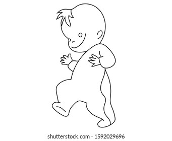 The stages of development of a young child. baby . kind child . coloring page