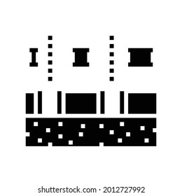 stages of pipeline construction glyph icon vector. stages of pipeline construction sign. isolated contour symbol black illustration