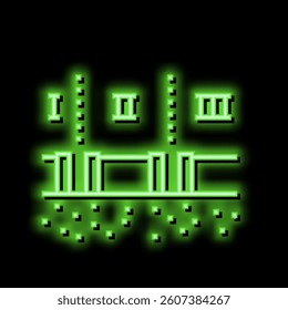 stages of pipeline construction neon light sign vector. stages of pipeline construction illustration