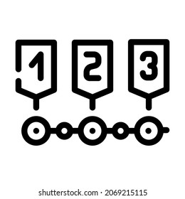 etapas del vector de icono de línea de planificación. etapas de la señal de planificación. símbolo de contorno aislado ilustración negra
