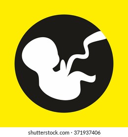 stages of pregnancy icons on yellow background