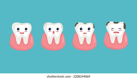 Stages Teeth Decay Healthy Tooth Dental Stock Vector (Royalty Free ...