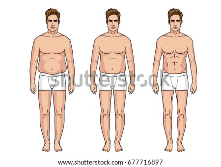 stages weight loss men male transformation stock vector royalty