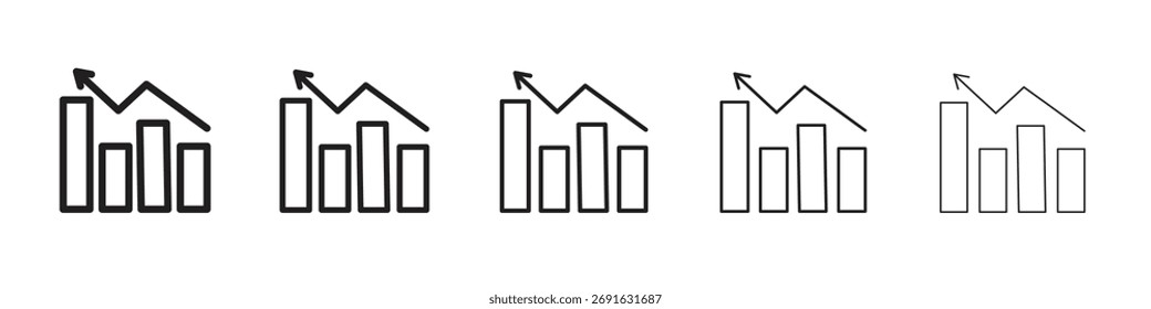 Icono de estanflación logo set concepto Ilustración vectorial de stock.