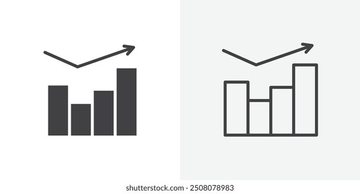 Stagflation icon in solid and outlined style