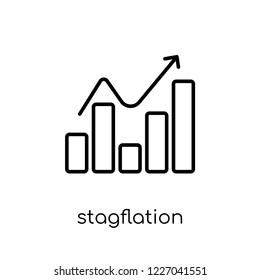 Stagflation icon. Trendy modern flat linear vector Stagflation icon on white background from thin line business collection, editable outline stroke vector illustration