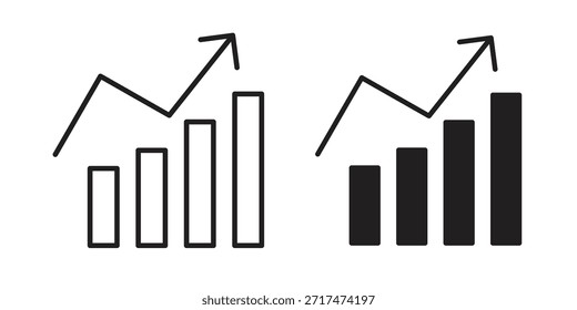 Stagflation icons. Pixel perfect. Vector outline icon. Flat logo concept.