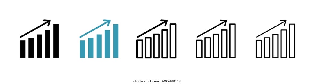 Stagflation line icon vector set.