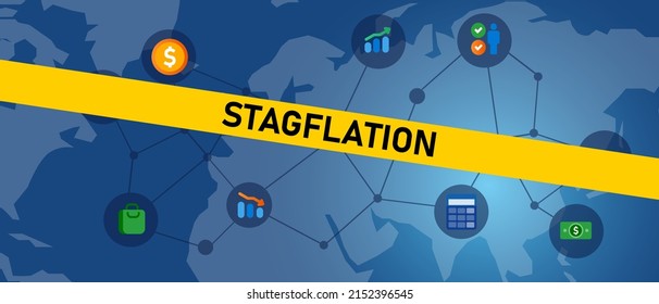 Stagflation stagnation inflation chart going up down economic growth 