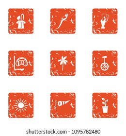 Stagger icons set. Grunge set of 9 stagger vector icons for web isolated on white background