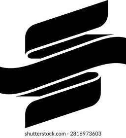 Staggered Classic Ribbon Abstract Vector Design Element