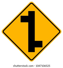 Staggered Junction Traffic Road Sign,Vector Illustration, Isolate On White Background Label. EPS10