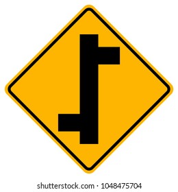 Staggered Junction Traffic Road Sign,Vector Illustration, Isolate On White Background Icon. EPS10