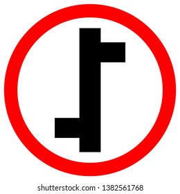 Staggered Junction Traffic Road Sign,Vector Illustration, Isolate On White Background Icon. EPS10 