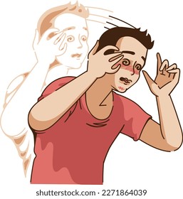 Staggering man Symptoms of heat stroke