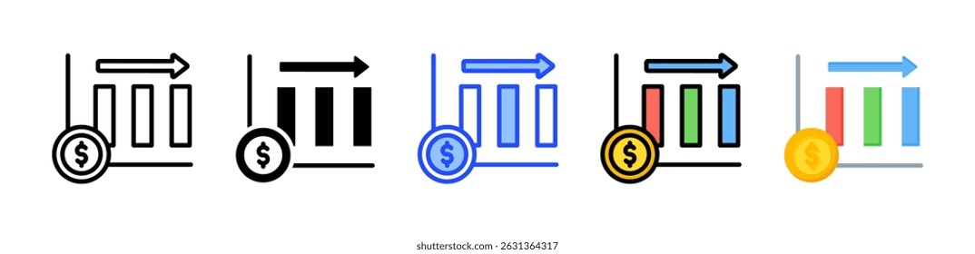 Coleção De Ícones De Estagnação Com Vários Estilos