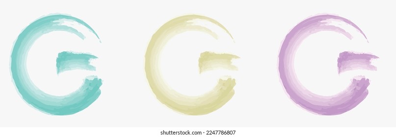 Stain artistic vector used as being an element in the decorative design of brochure, poster, card, cover or banner, icon. Circle splash with different tone watercolor set.