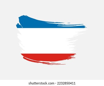 Bandera de un pincel pintado con pinceladas de Crimea en un fondo aislado