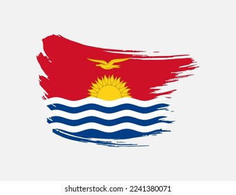 Pinselstrich mit Pinselstrich auf Kiribati auf isoliertem Hintergrund