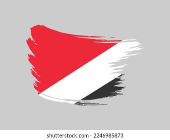 Stain brush painted stroke flag of Principality of Sealand on isolated background