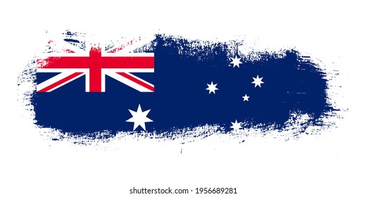 Stain brush stroke flag of Australia country abstract banner concept background