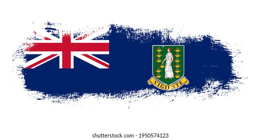 Stain-Pinselstrich-Flagge des Landes der Britischen Jungferninseln mit abstraktem Bannerkonzept-Hintergrund