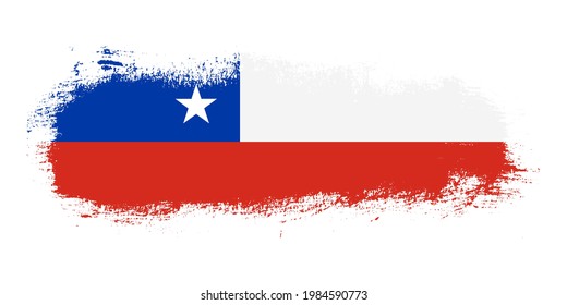 Pinselstrich-Flagge des Landes Chile mit abstraktem Banner-Hintergrund