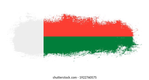 Bandera de pincel de marea negra de Madagascar con fondo de concepto de pancarta abstracto