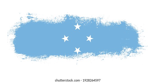 Bandera de pincel de marea negra del país de Micronesia con fondo abstracto del concepto de pancarta
