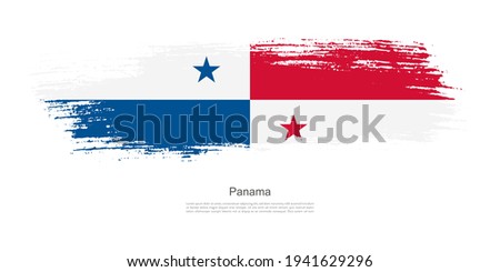 Stain brush stroke flag of Panama with creative brush flag banner theme background