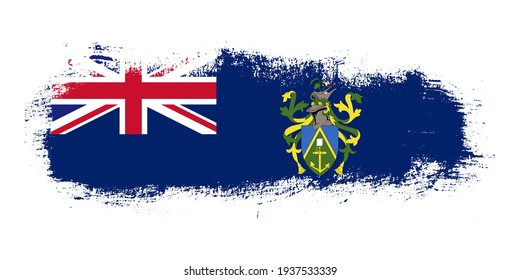 Pinselstrich-Flagge des Landes der Pitcairn-Inseln mit abstraktem Bannerkonzept-Hintergrund