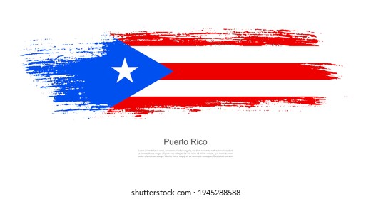 Bandera de pincel de azada de Puerto Rico con fondo de tema de bandera de brocha creativa