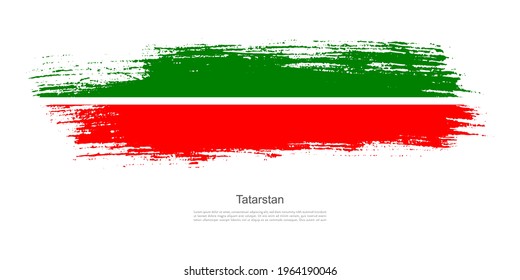 Bandera del pincel de tinte de Tatarstan con fondo de tema de la bandera del pincel creativo