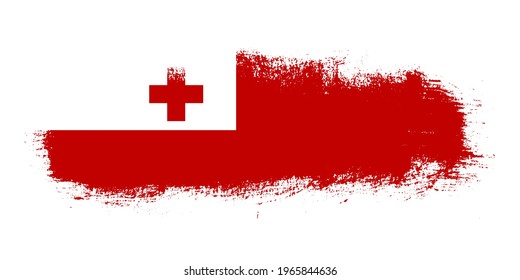 Bandera del pincel de manchas del país de Tonga con fondo abstracto del concepto del banner