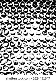 Stain circles seamless pattern. Brush stamps texture. Vector isolated round paint grunge background.