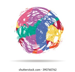 stain drawn painted icon vector