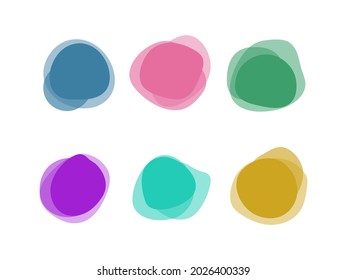 Una mancha de pintura. Conjunto de cuadros transparentes abstractos. Forma de color en capas.