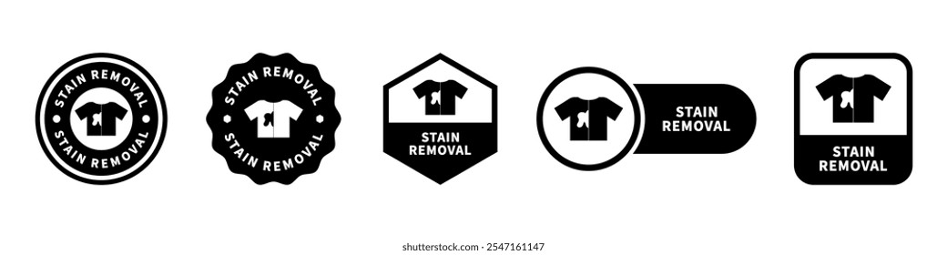 Stain Removal - vector signs for detergent, washing powder or bleach packaging.