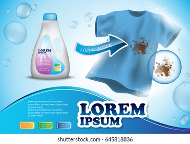 Stain remover bottle isolated on blue background.For web site,ads,poster,placard and promotion material.Also useful for flyer,banner,marketing on social network and blog advert