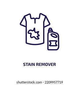 stain remover icon from cleaning collection. Thin linear stain remover, stain, laundry outline icon isolated on white background. Line vector stain remover sign, symbol for web and mobile