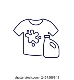 Stain remover icon with a shirt, line vector