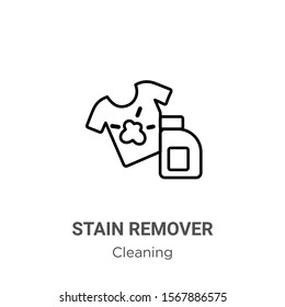Stain remover outline vector icon. Thin line black stain remover icon, flat vector simple element illustration from editable cleaning concept isolated on white background