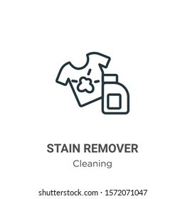 Stain remover outline vector icon. Thin line black stain remover icon, flat vector simple element illustration from editable cleaning concept isolated on white background