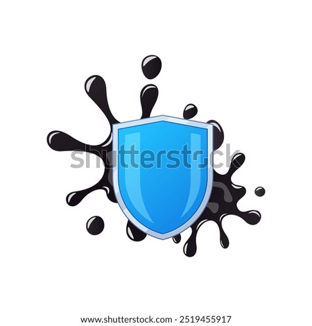 Stain resistance with blue shield vector isoalted on white backgkround.