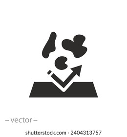 stain resistance on surface flat icon, protect covering from contamination,  vector illustration