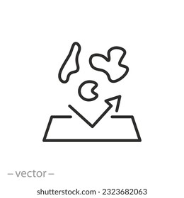 stain resistance on surface icon, protect covering from contamination,  vector illustration