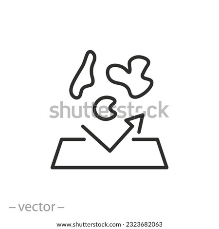 stain resistance on surface icon, protect covering from contamination,  vector illustration