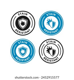 Stain resistant badge logo. Suitable for protect covering from contamination symbol and information