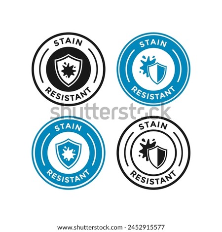 Stain resistant badge logo. Suitable for protect covering from contamination symbol and information